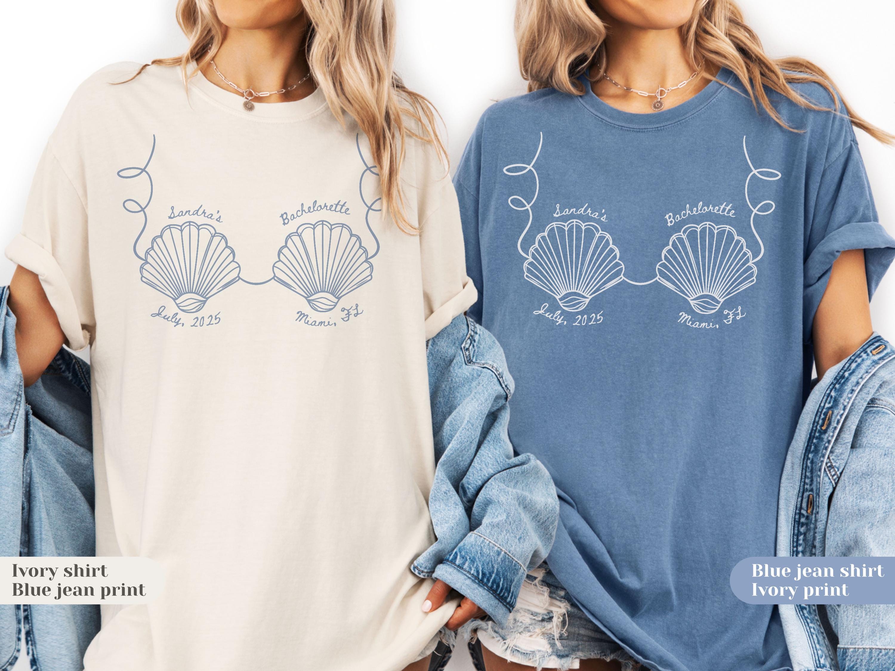 Custom Seashells Bachelorette Shirt: Beach Coastal Party, Comfort Colors