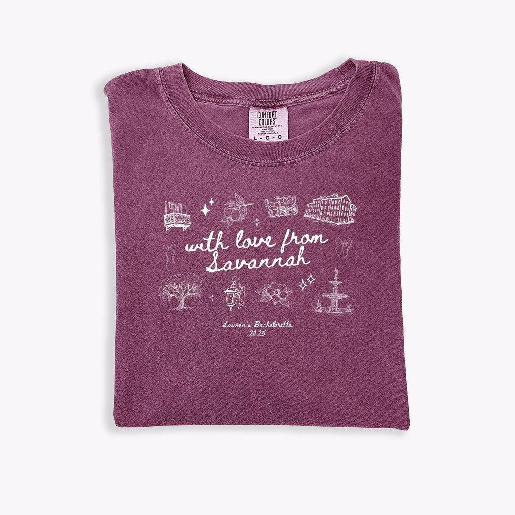 Personalized Charleston Bachelorette Comfort Colors® T-shirt Bachelorette Party Matching Shirts Bridal Gift For Bride Custom Bachelorette