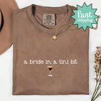 Comfort Colors® A Bride in a Tini Bit Bride Shirt, Espresso Martini Shirt, Future Mrs Shirt, Engaged Shirt, Bridal Shower Gift Idea