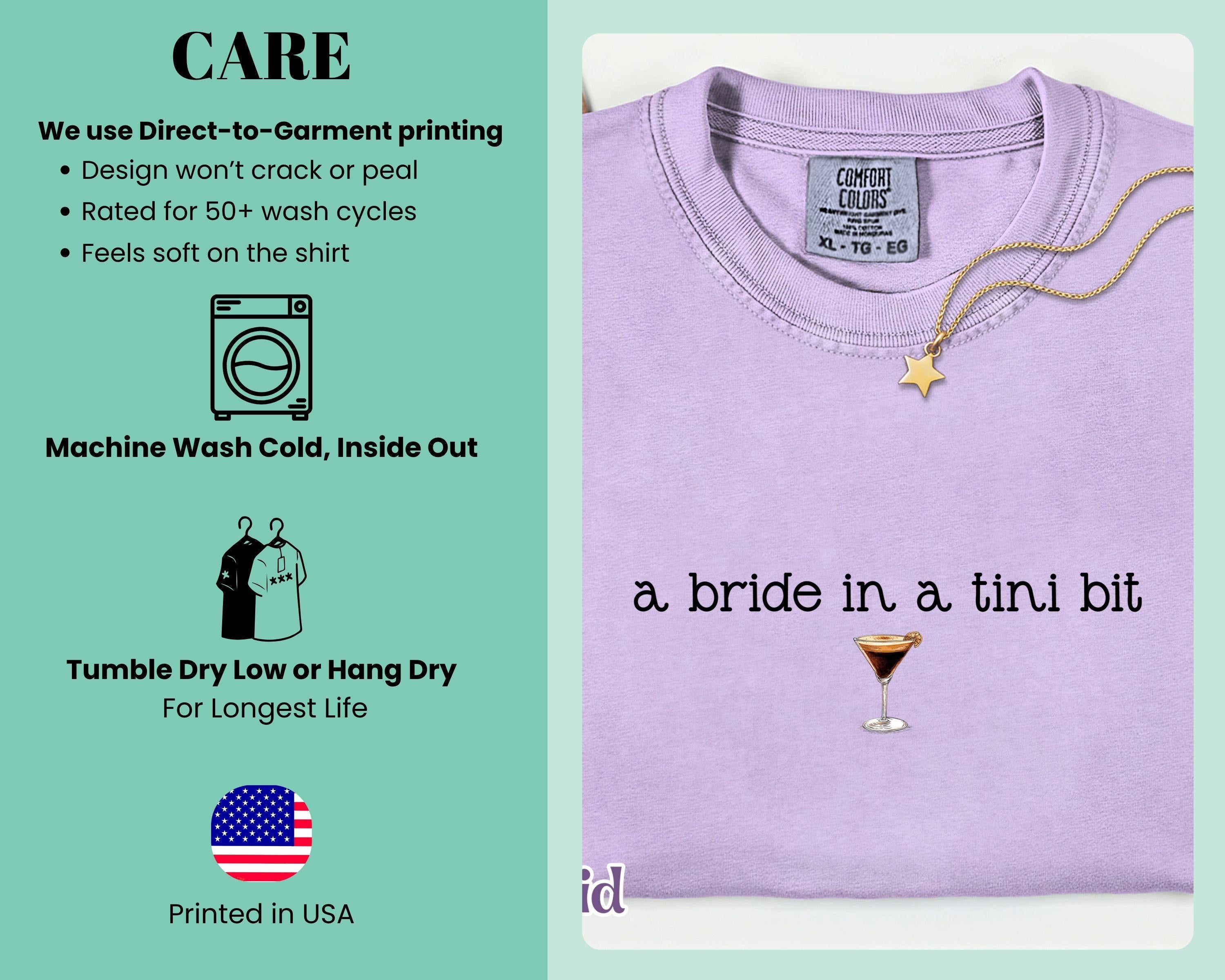 Comfort Colors® A Bride in a Tini Bit Bride Shirt, Espresso Martini Shirt, Future Mrs Shirt, Engaged Shirt, Bridal Shower Gift Idea