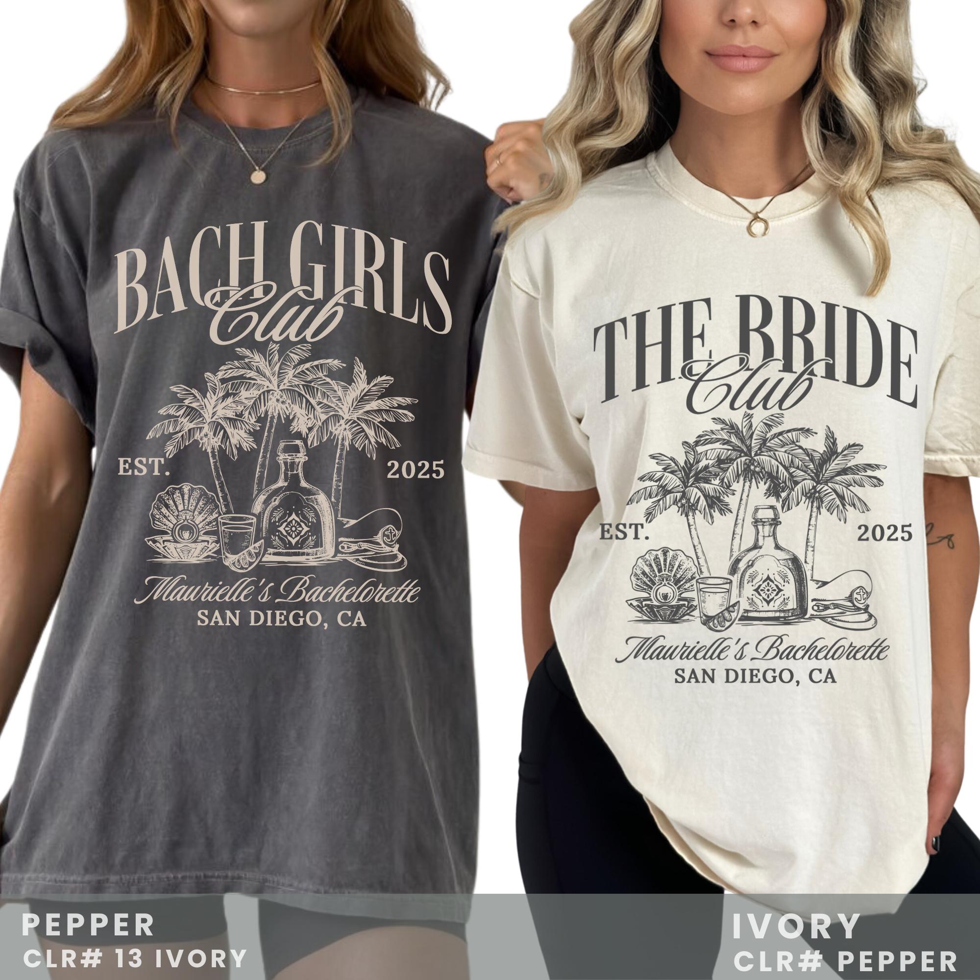 The Bach Club Shirt, Customized Name Bachelorette Comfort Colors Shirts, Luxury Wedding Party Tee, Personalized Bridal Cocktail Shirts