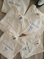 Embroidery Custom Mrs. Bride Shirt, Bride Gift, Wedding shirt, Engagement gift, Bachelorete party tee, Gift for her, Coquette bow bride tee.