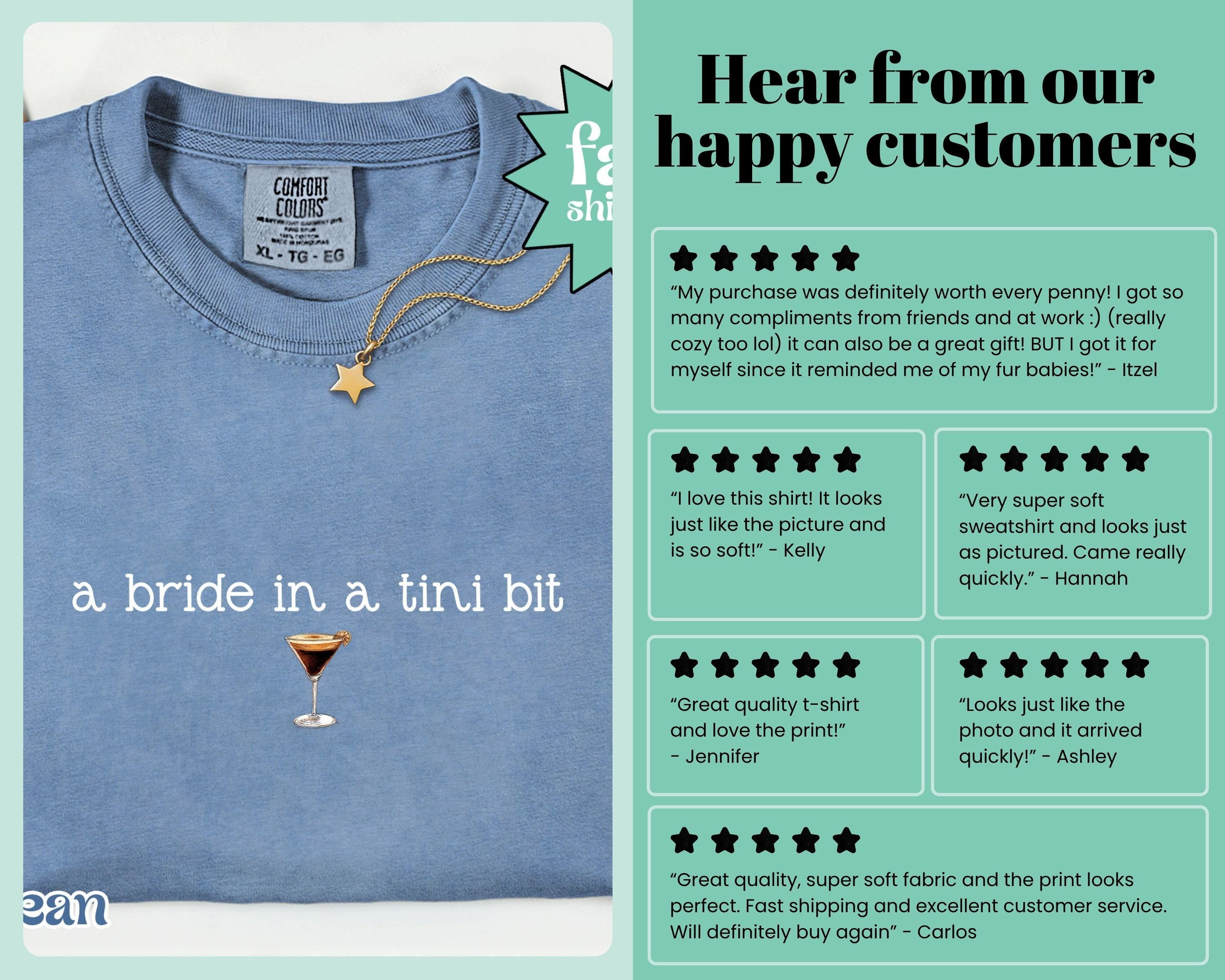 Comfort Colors® A Bride in a Tini Bit Bride Shirt, Espresso Martini Shirt, Future Mrs Shirt, Engaged Shirt, Bridal Shower Gift Idea