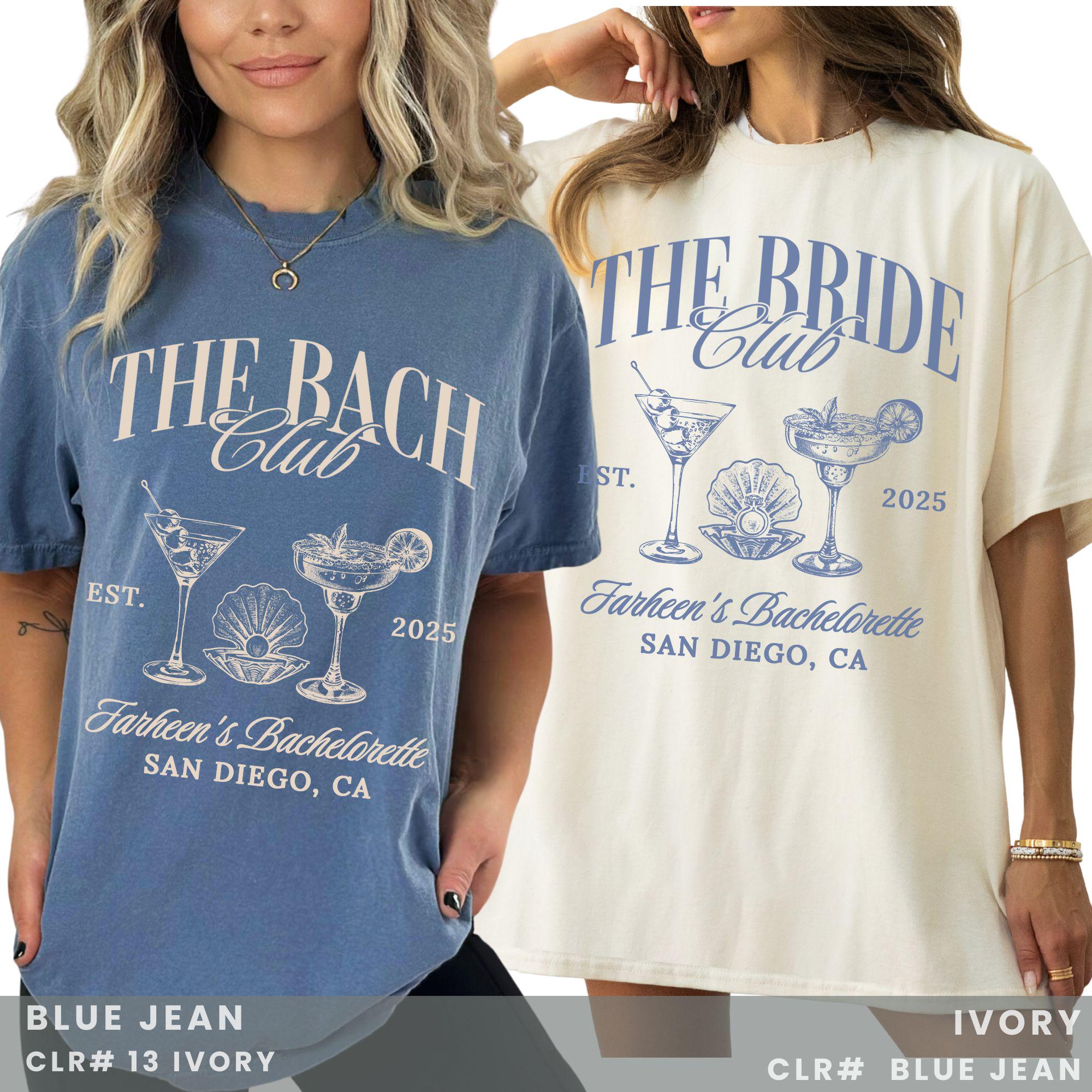 The Bach Club Shirt, Customized Name Bachelorette Comfort Colors Shirts, Luxury Wedding Party Tee, Personalized Bridal Cocktail Shirts