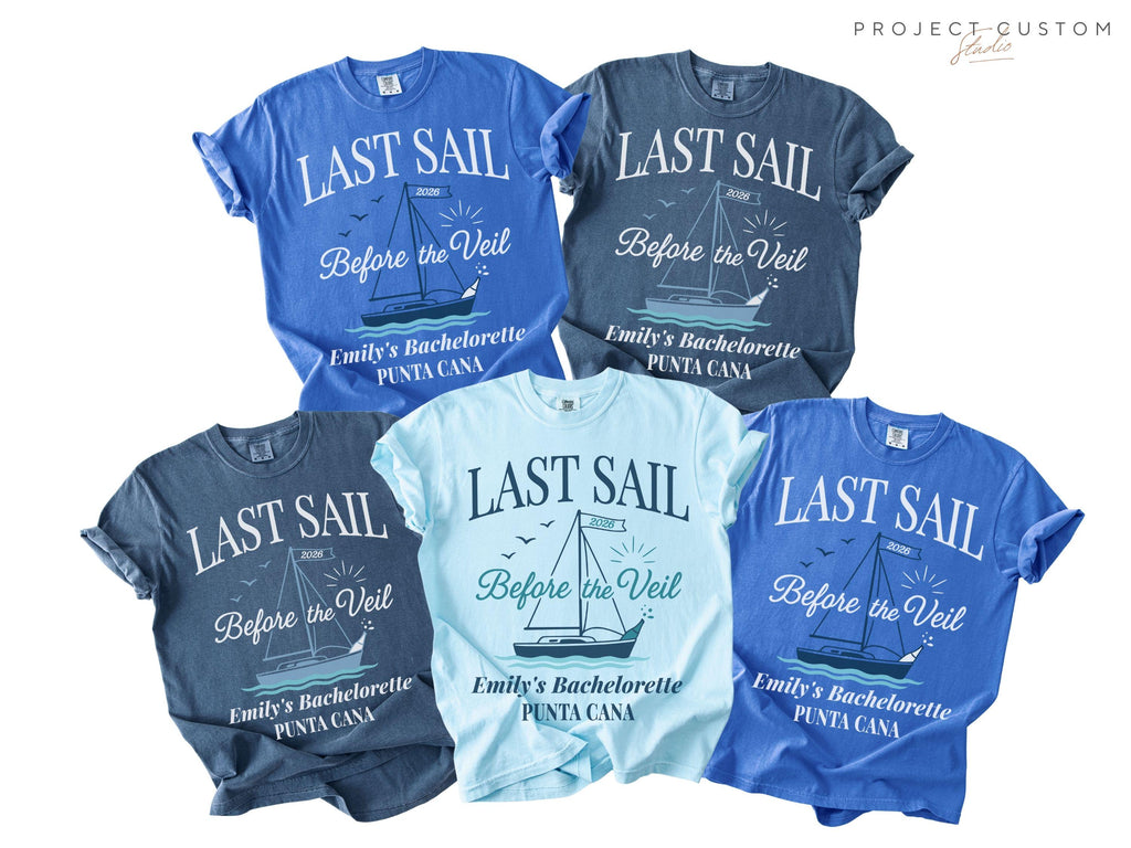 Nautical Bachelorette Party Shirts, Bachelorette Shirts, Bachelorette Cruise, Last Sail Before the Veil, Let's Get Nauti, Beach Bachelorette