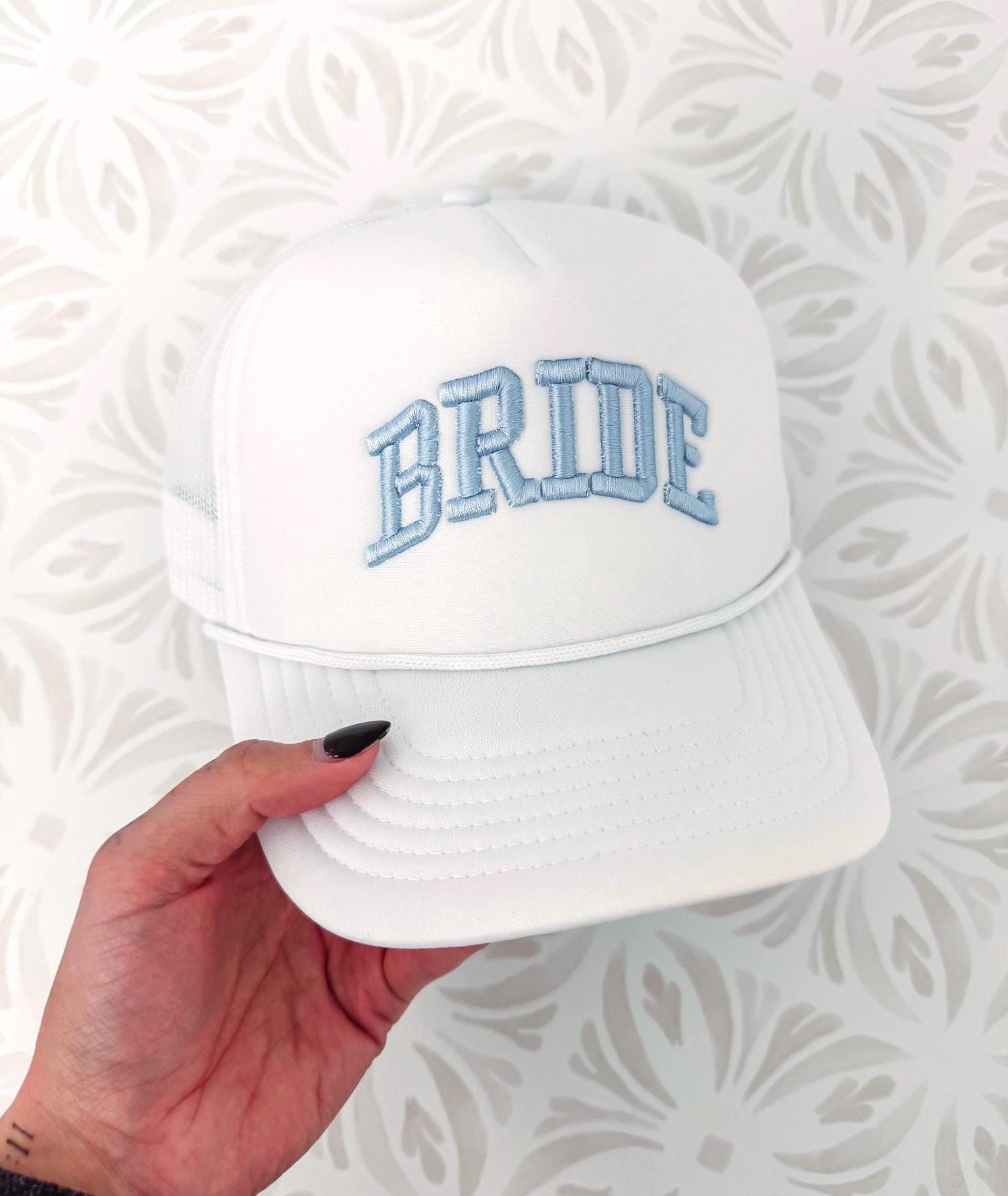 Personalized Bride Hat, Puff Embroidered Custom Bride to be gift - BRIDEF-EM