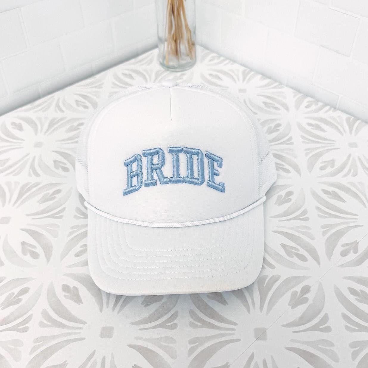 Personalized Bride Hat, Puff Embroidered Custom Bride to be gift - BRIDEF-EM