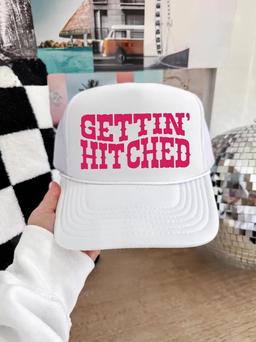 Getting Rowdy Trucker Hat, Getting Hitched Custom Hats