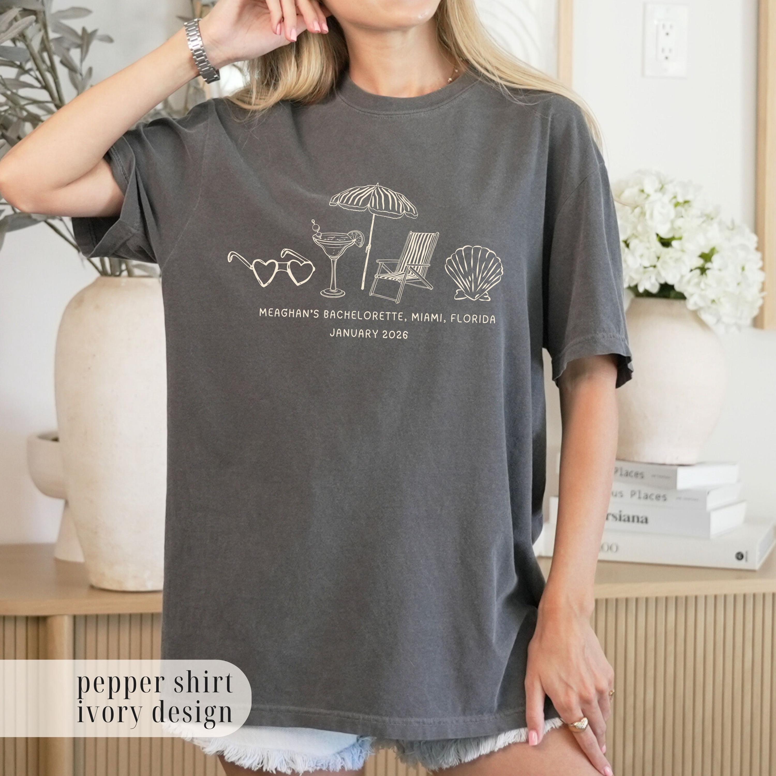 Custom Beach Bach Party Shirt, Comfort Colors Coastal Bride Tee, Matching Beach Bridal Party Gift
