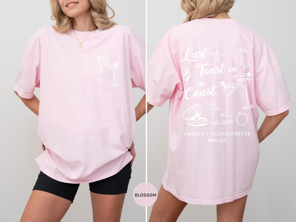 Last Toast on the Coast, Beach Bachelorette Party Shirts, Custom Bach Tees, Luxury Bachelorette Merch, Beach Bride, Coastal Bachelorette