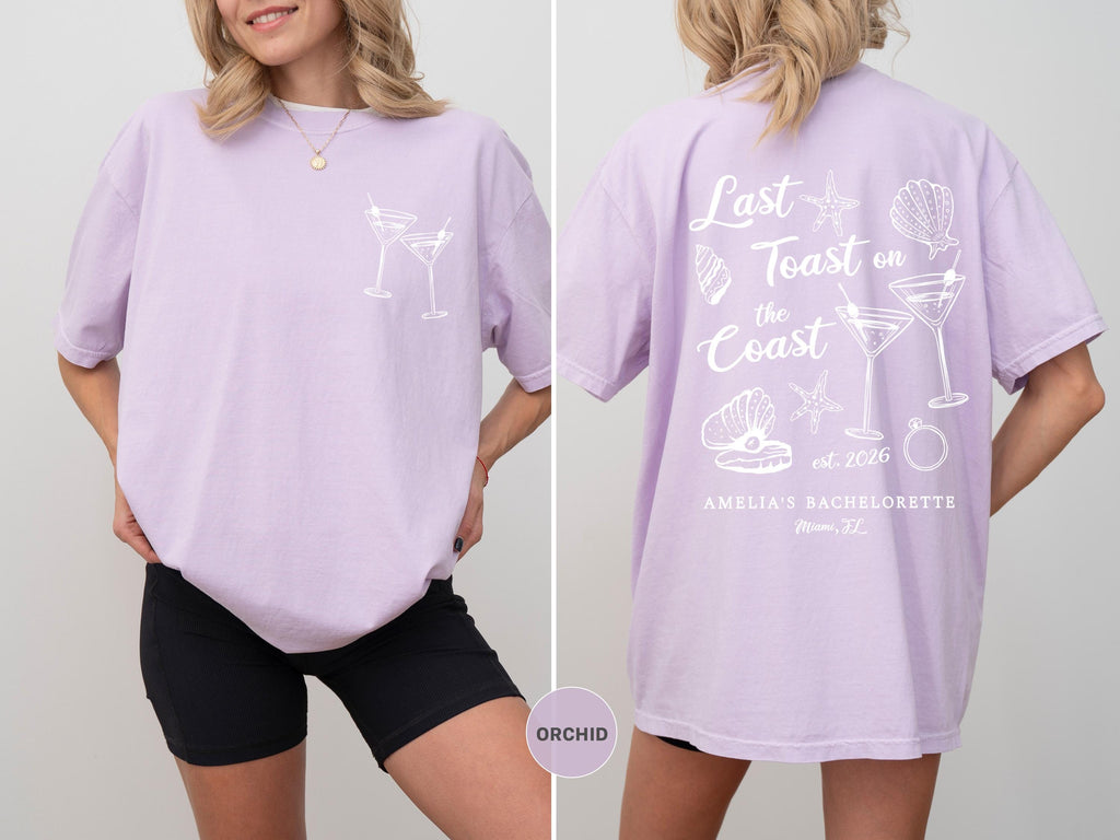 Last Toast on the Coast, Beach Bachelorette Party Shirts, Custom Bach Tees, Luxury Bachelorette Merch, Beach Bride, Coastal Bachelorette