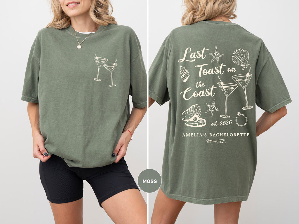 Last Toast on the Coast, Beach Bachelorette Party Shirts, Custom Bach Tees, Luxury Bachelorette Merch, Beach Bride, Coastal Bachelorette