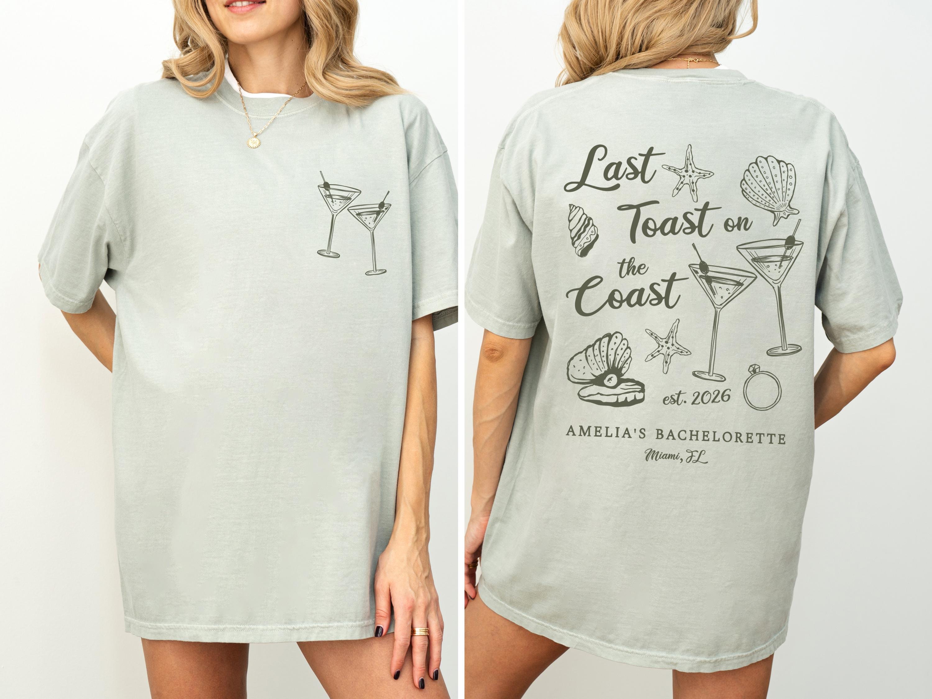 Last Toast on the Coast, Beach Bachelorette Party Shirts, Custom Bach Tees, Luxury Bachelorette Merch, Beach Bride, Coastal Bachelorette
