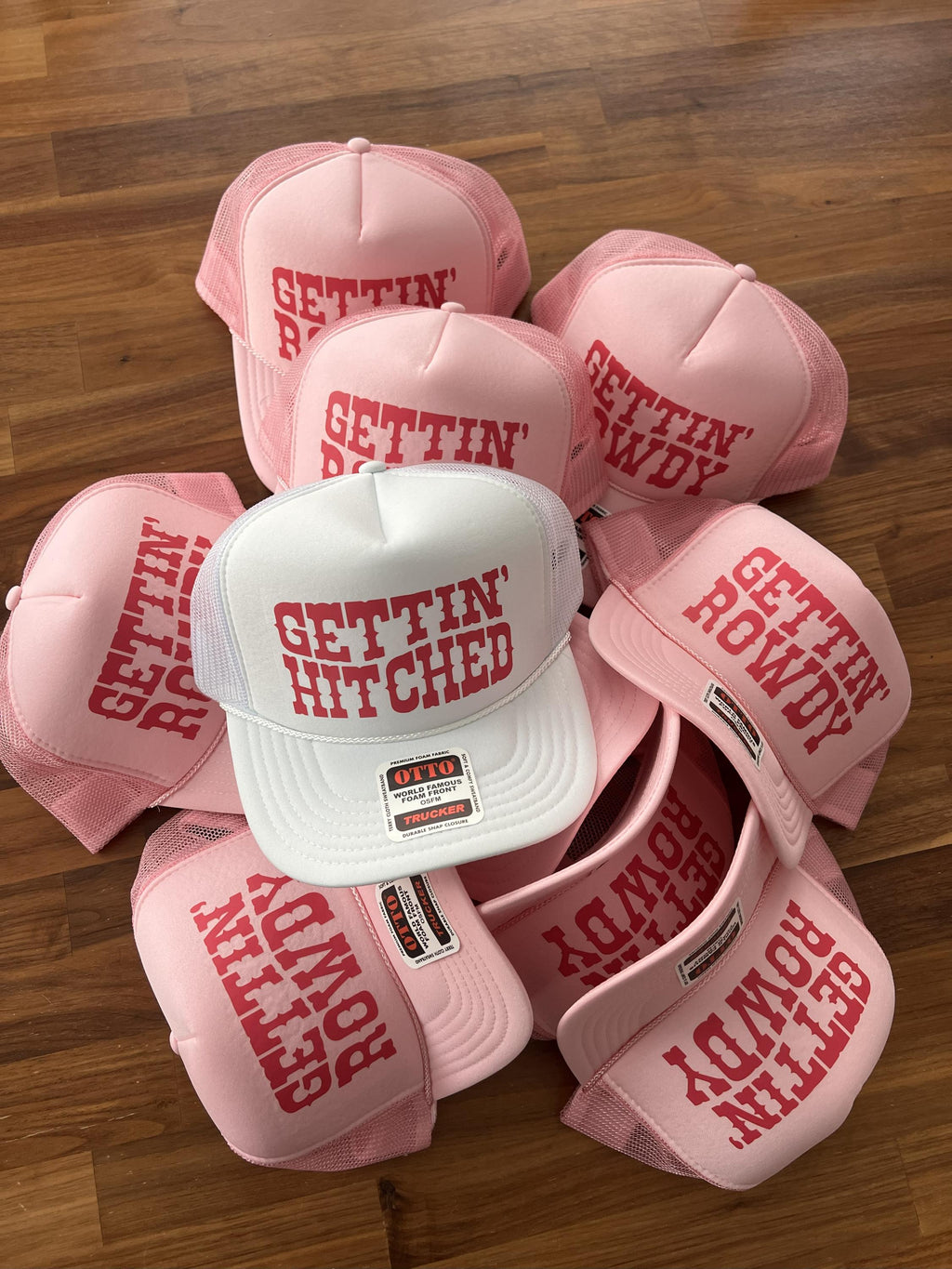 Getting Rowdy Trucker Hat, Getting Hitched Custom Hats