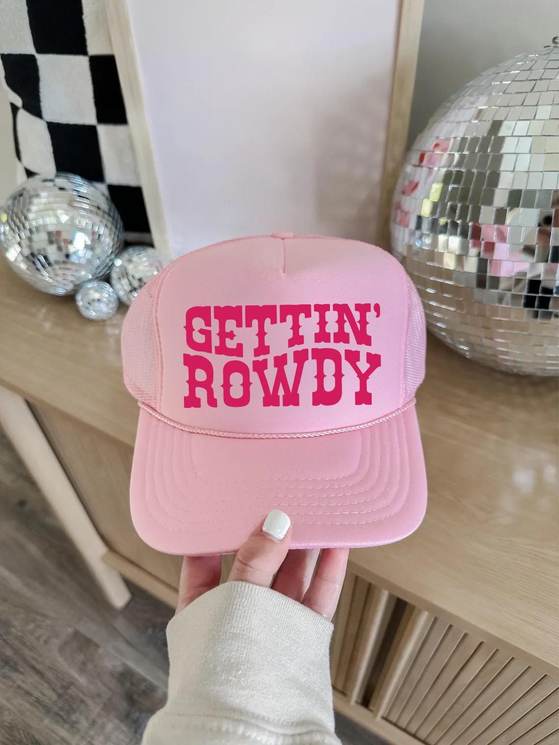 Getting Rowdy Trucker Hat, Getting Hitched Custom Hats