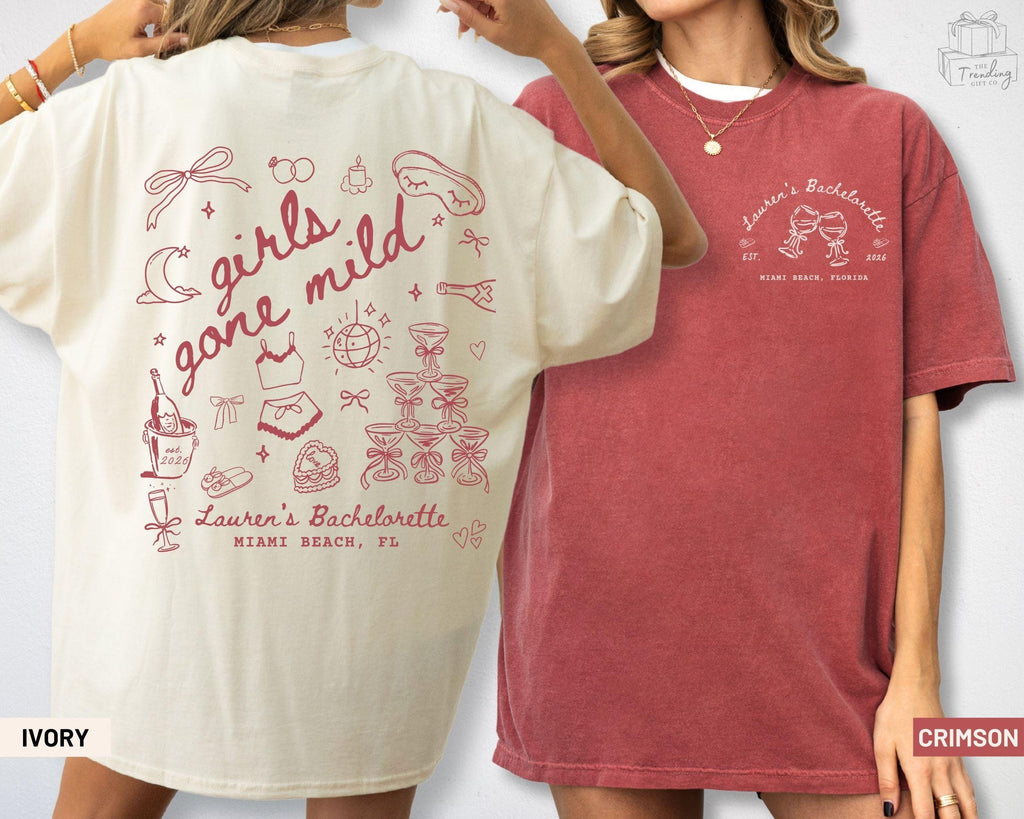 Girls Gone Mild Custom Bachelorette Shirt, Comfort Colors Spa Party PJS Weekend Girls Night Tshirts, Bridesmaid Tee Gifts