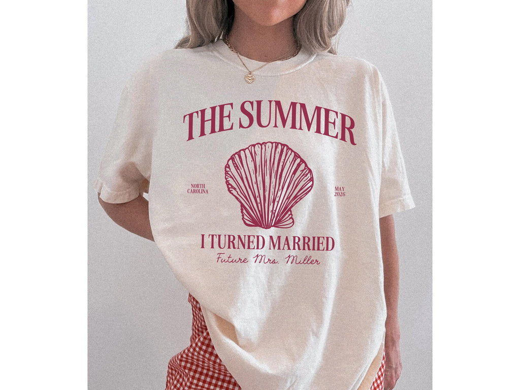 Summer I Turned Married Bachelorette Shirts - Personalized Bridal Party Tshirt for Bach Trip BA2604