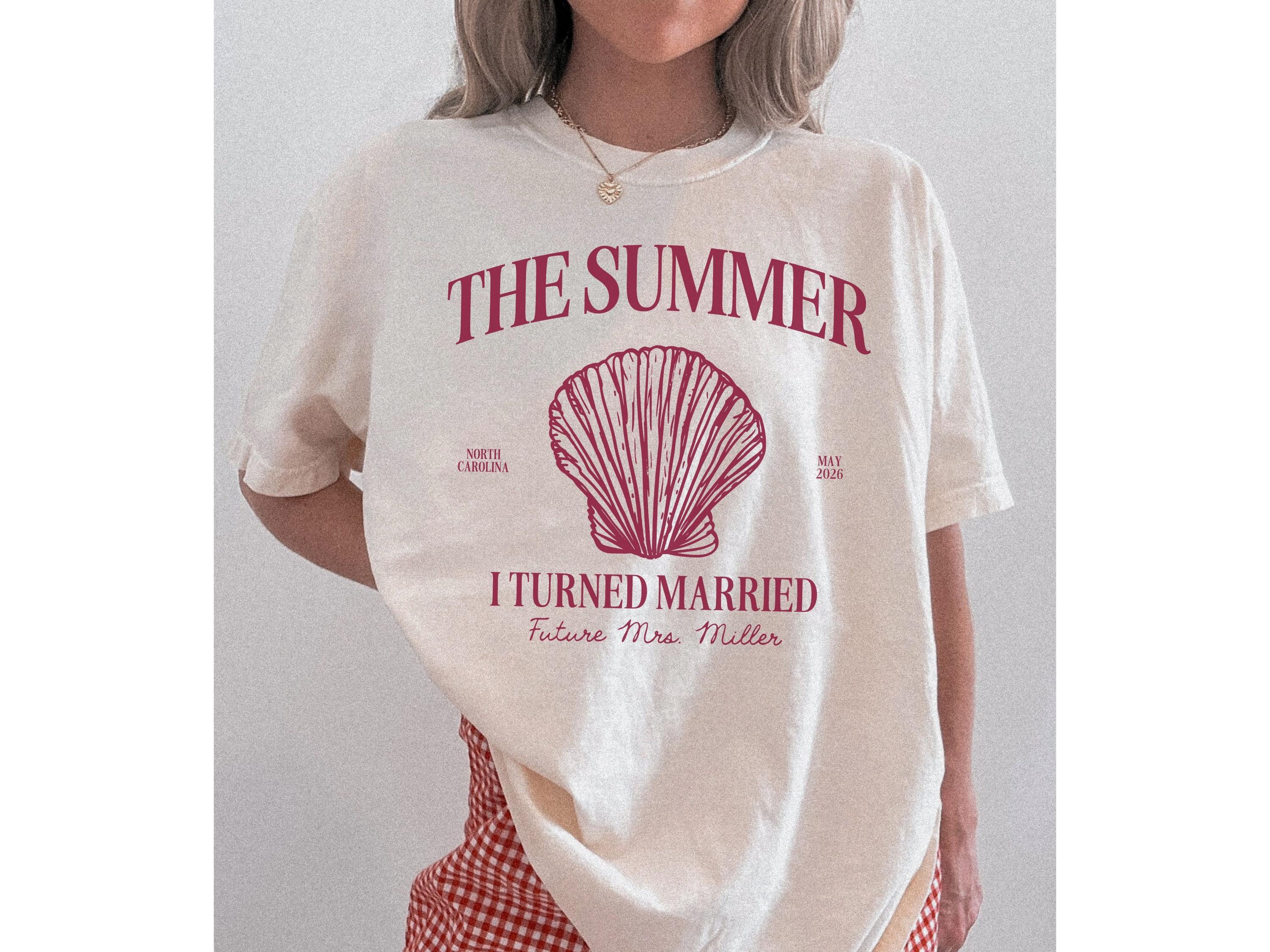 Summer I Turned Married Bachelorette Shirts - Personalized Bridal Party Tshirt for Bach Trip BA2604