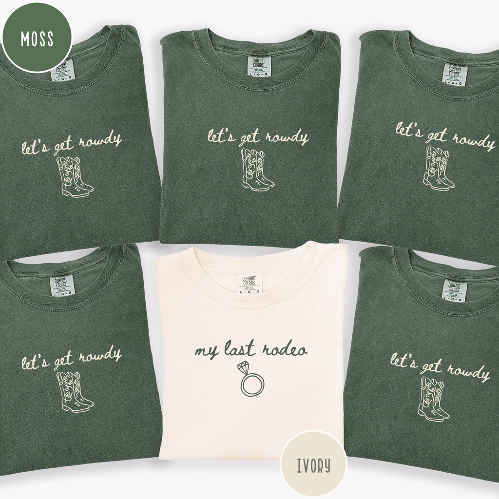 Western Nashville Bachelorette Comfort Colors® Shirts: My Last Rodeo Group Party T-shirts