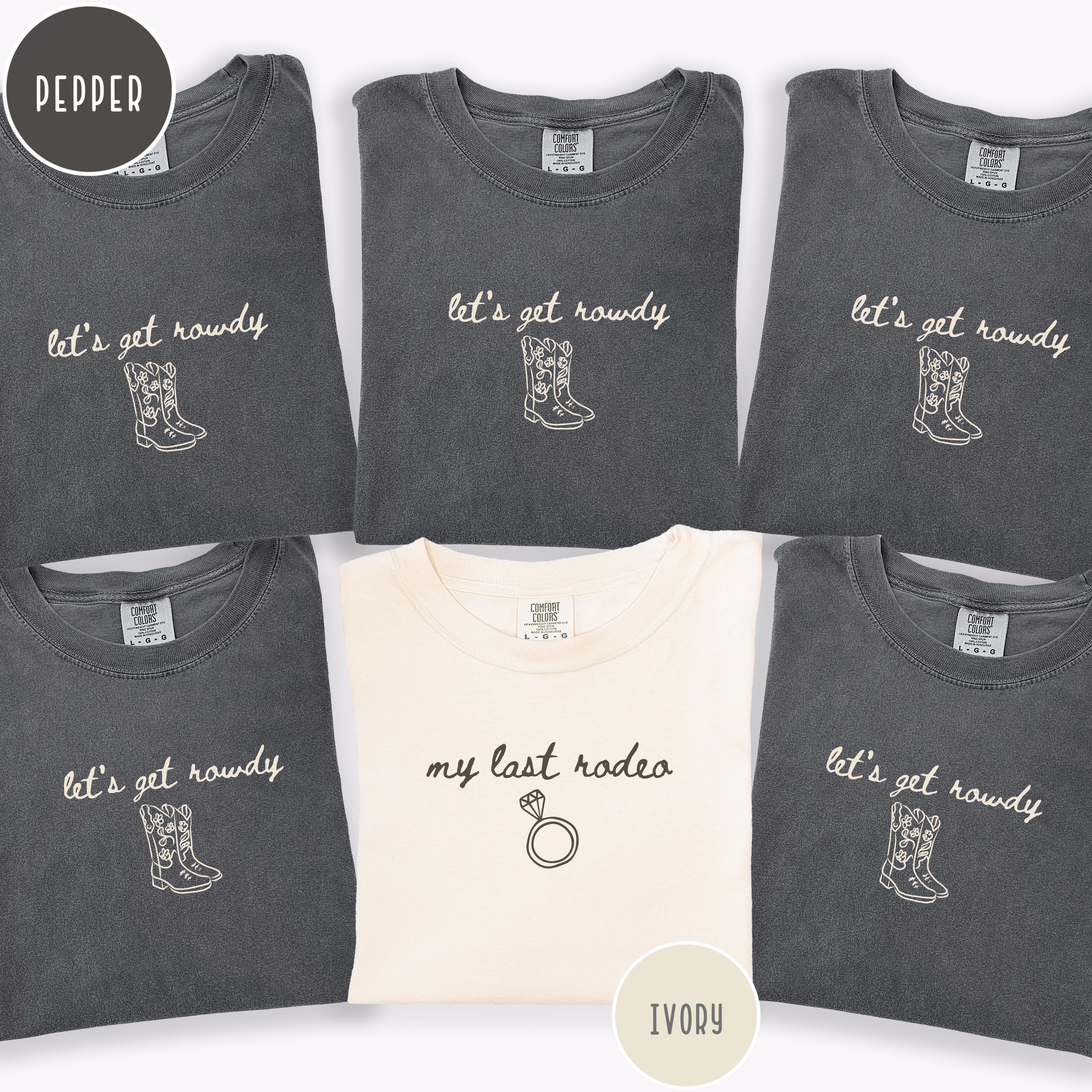 Western Nashville Bachelorette Comfort Colors® Shirts: My Last Rodeo Group Party T-shirts