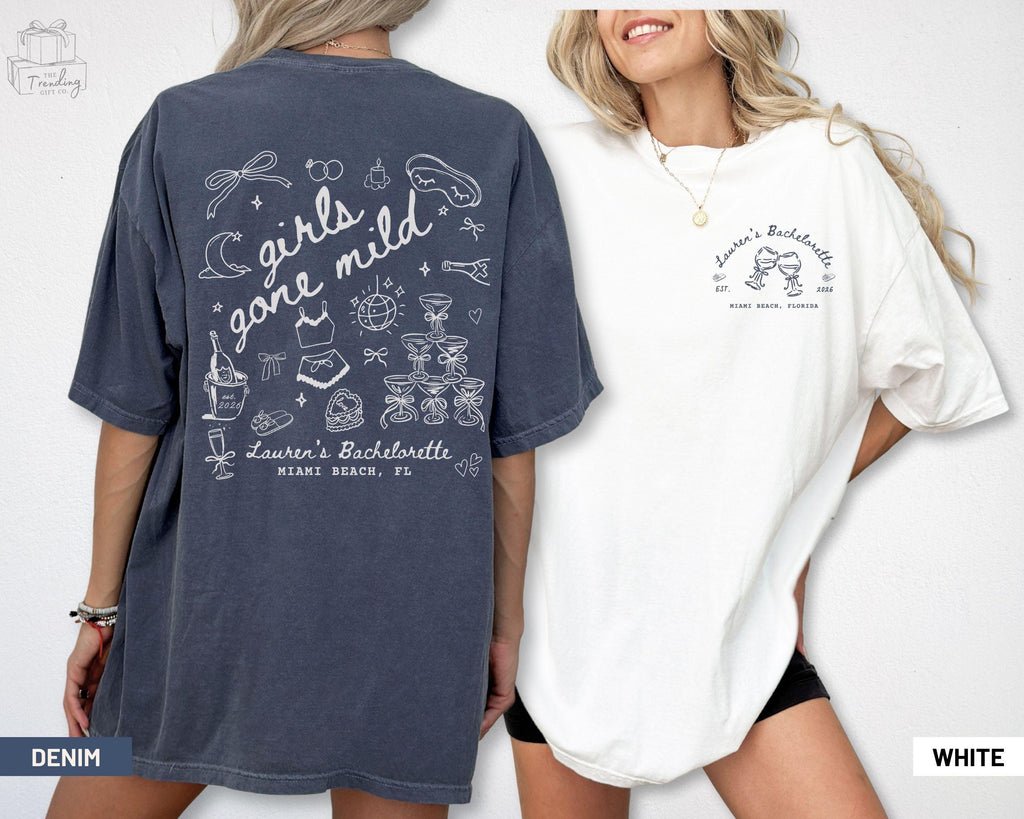 Girls Gone Mild Custom Bachelorette Shirt, Comfort Colors Spa Party PJS Weekend Girls Night Tshirts, Bridesmaid Tee Gifts