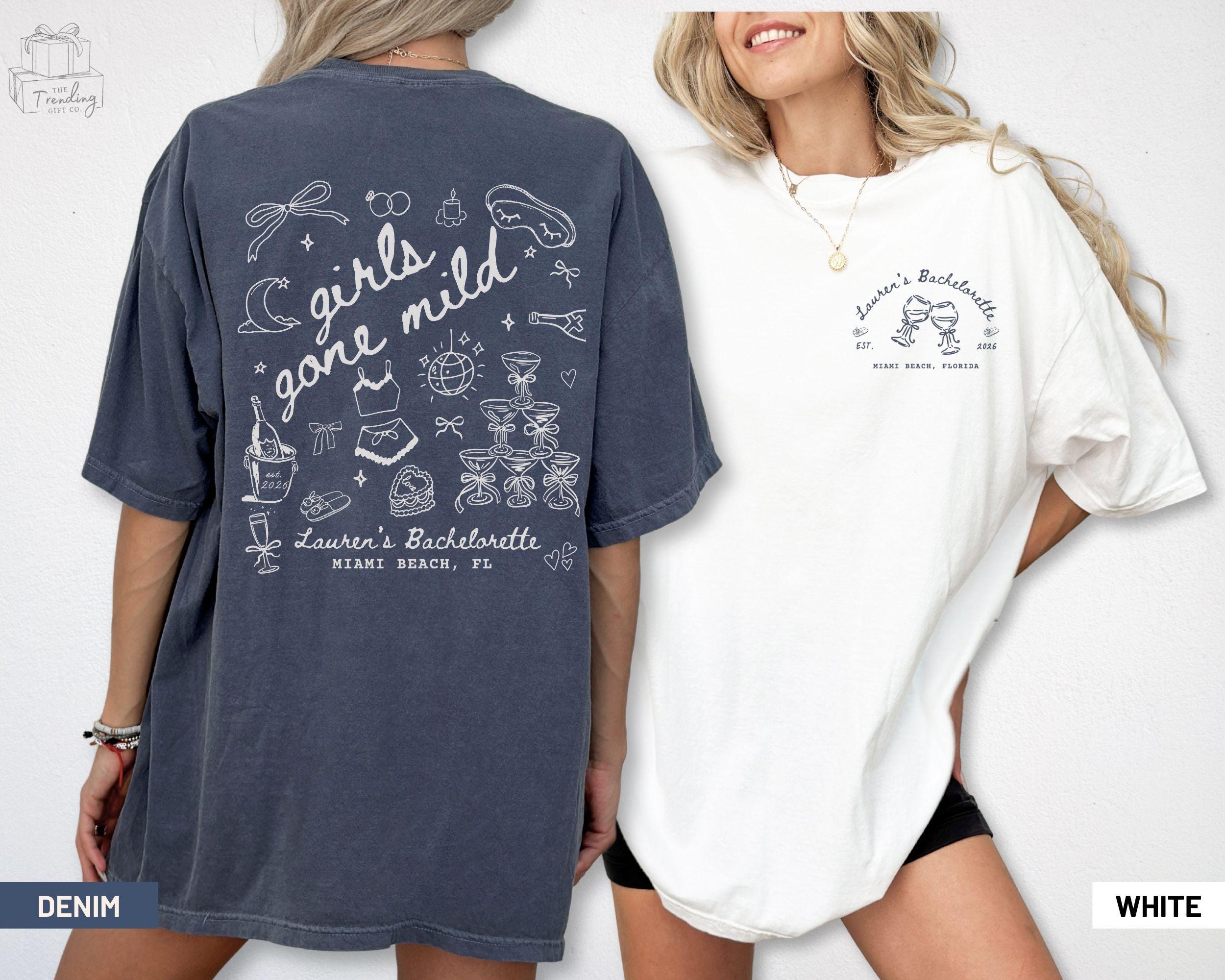 Girls Gone Mild Custom Bachelorette Shirt, Comfort Colors Spa Party PJS Weekend Girls Night Tshirts, Bridesmaid Tee Gifts