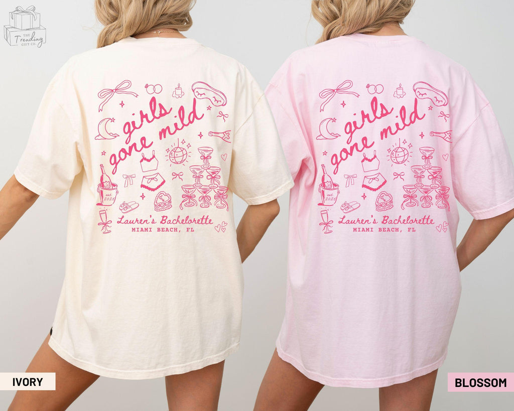 Girls Gone Mild Custom Bachelorette Shirt, Comfort Colors Spa Party PJS Weekend Girls Night Tshirts, Bridesmaid Tee Gifts