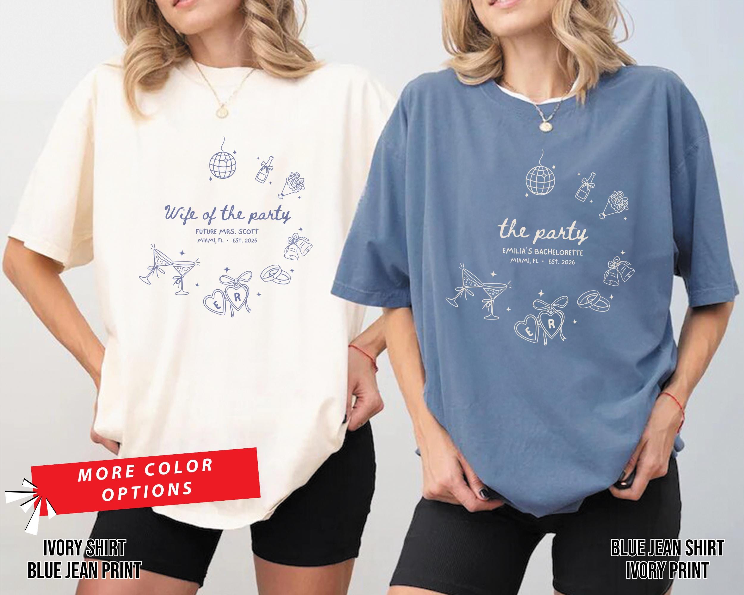 Wife of the Party Bachelorette Shirts | Matching Bridal Party Tees | Personalized Bachelorette Shirt | Custom Future Mrs Comfort Colors