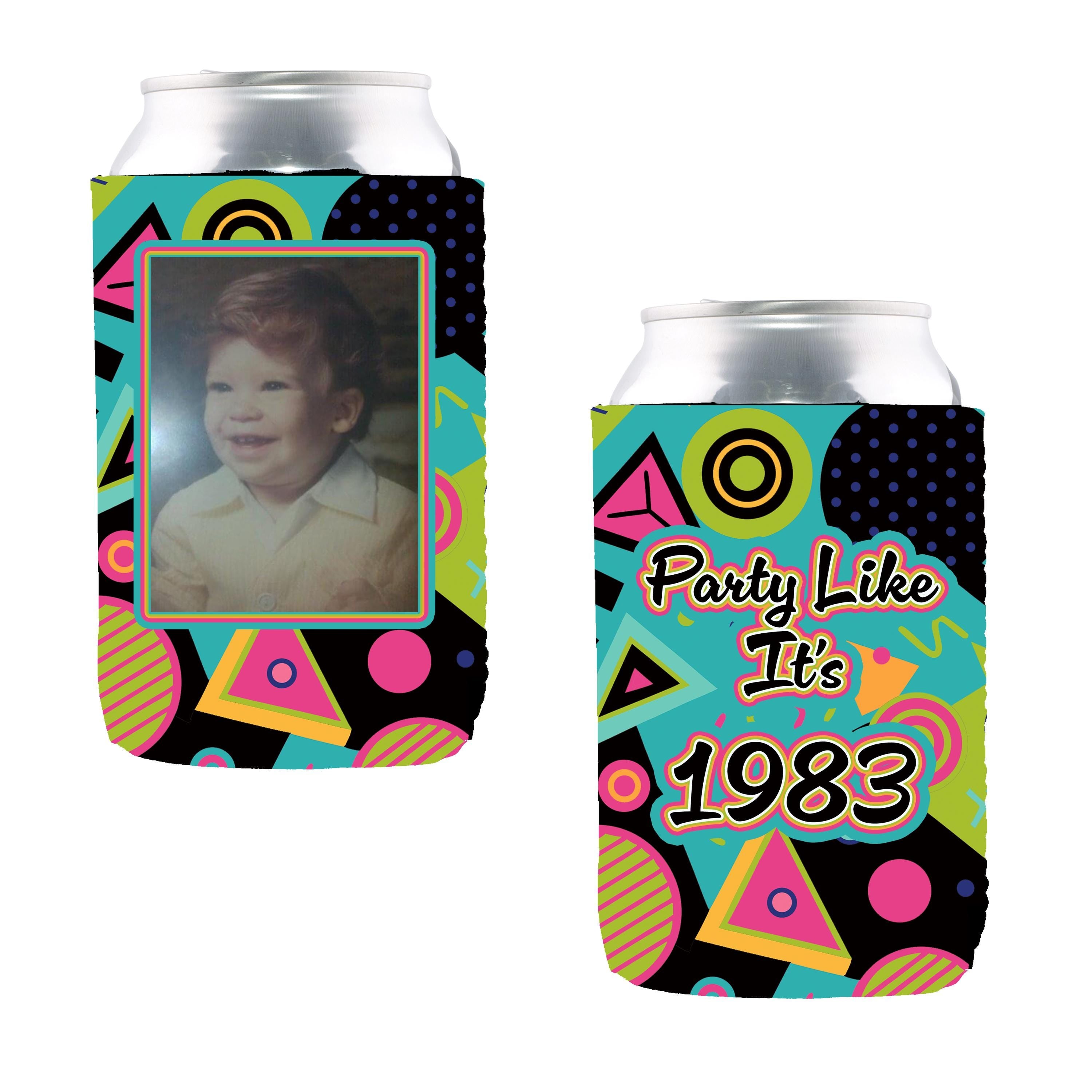 Custom Neoprene Can Cooler: Personalized Photo Beverage Holder, Party Favor