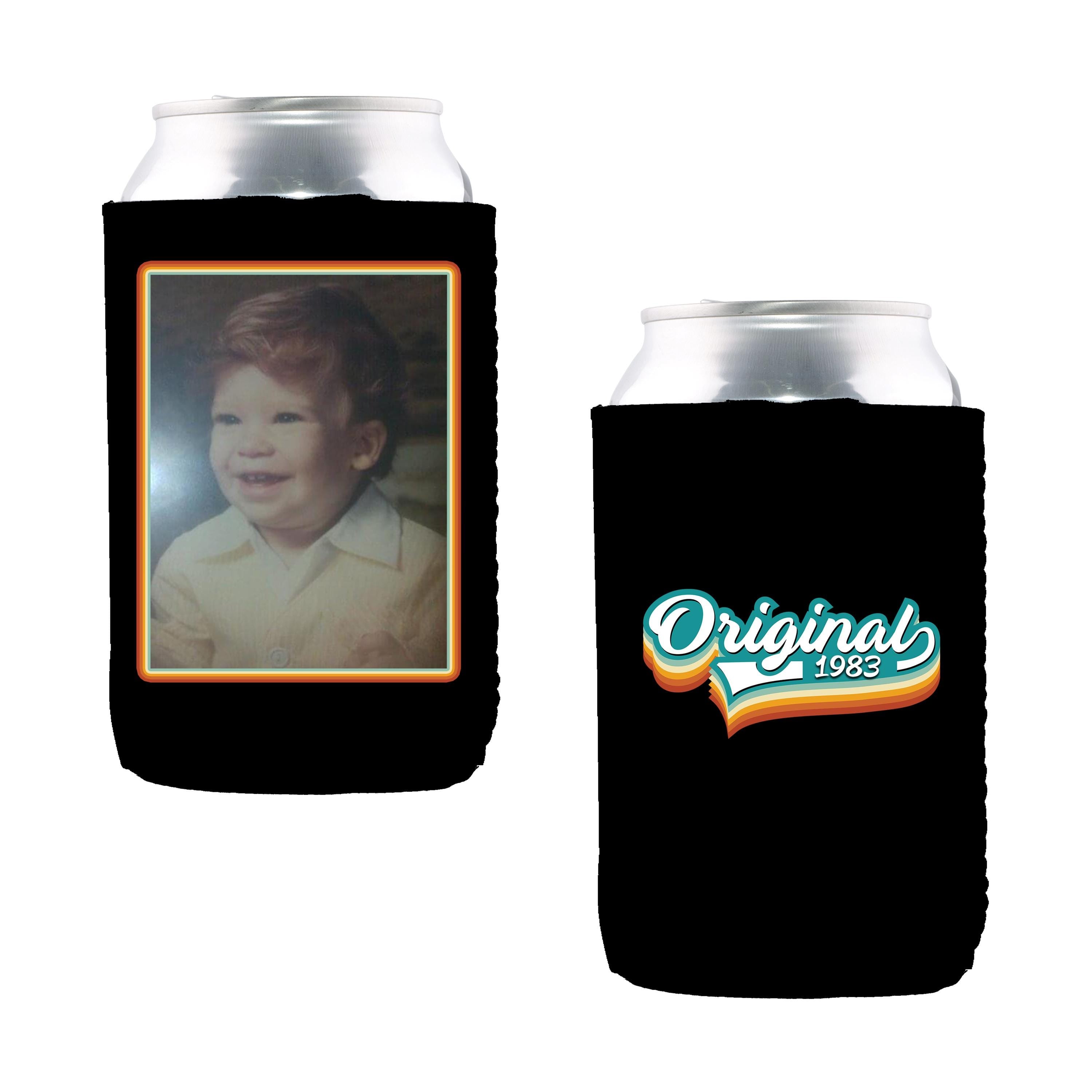 Custom Neoprene Can Cooler: Personalized Photo Beverage Holder, Party Favor