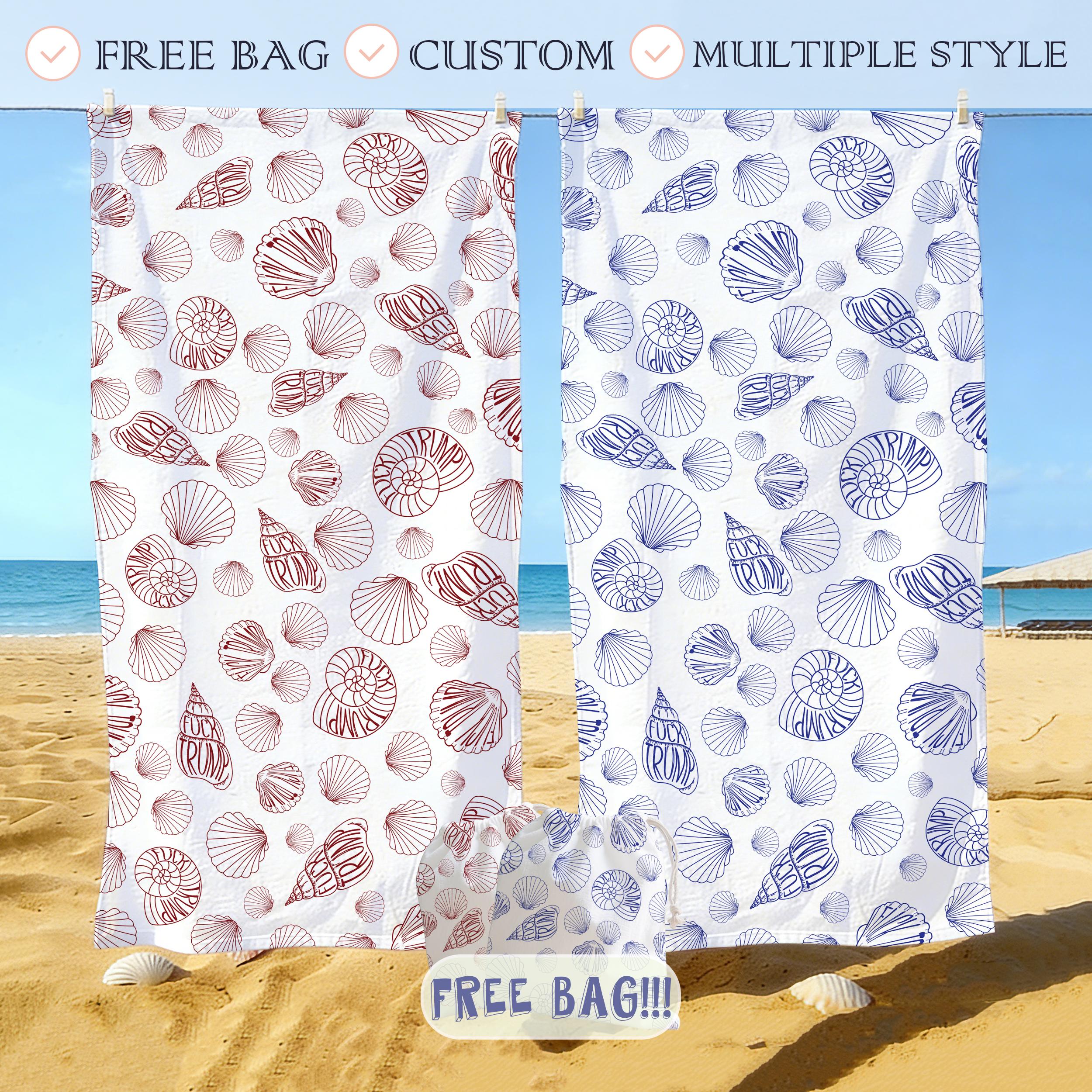 Personalized Slightly Subtle Seashell Patterned Beach Towel,Relaxing Seaside Vibes,Summer Coastal Gift,Ocean Inspired Style,Pool Party Towel