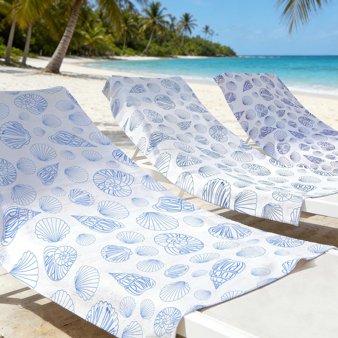 Personalized Slightly Subtle Seashell Patterned Beach Towel,Relaxing Seaside Vibes,Summer Coastal Gift,Ocean Inspired Style,Pool Party Towel