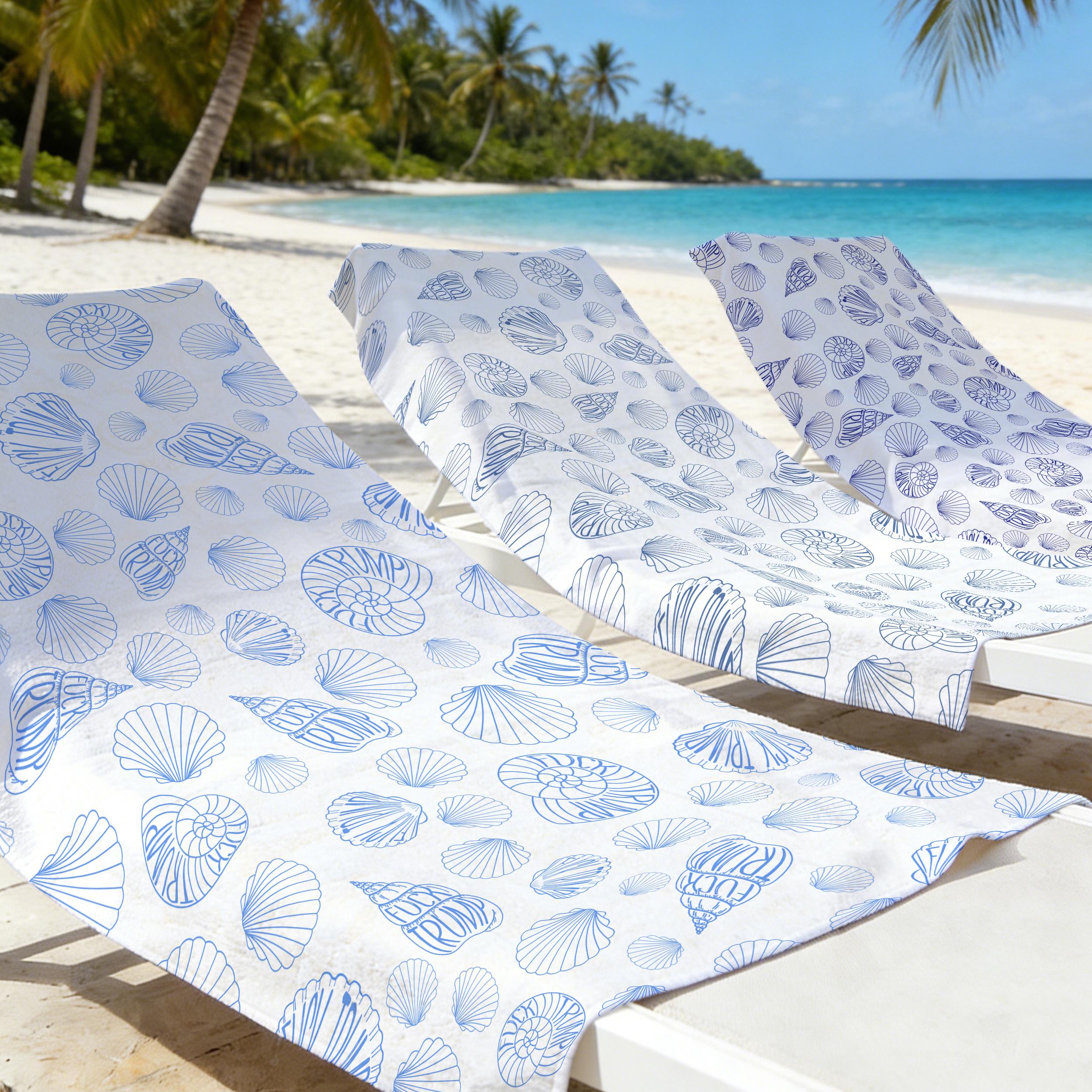 Personalized Slightly Subtle Seashell Patterned Beach Towel,Relaxing Seaside Vibes,Summer Coastal Gift,Ocean Inspired Style,Pool Party Towel