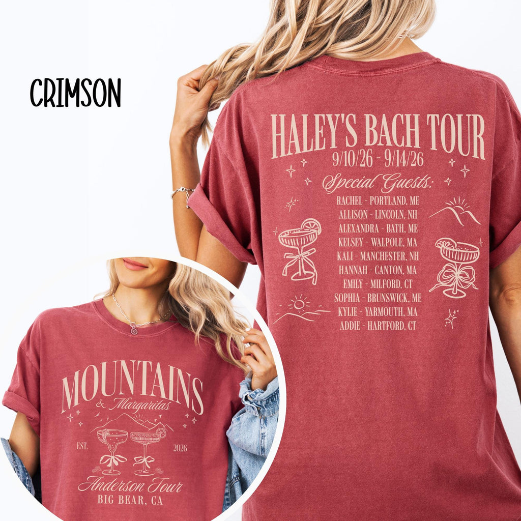 Margarita Bachelorette Tour Shirt Comfort Color Custom Mountain Bachelorette Shirt Camp Bach Tour Tee Bridal Party Gifted Bridesmaid Shirt