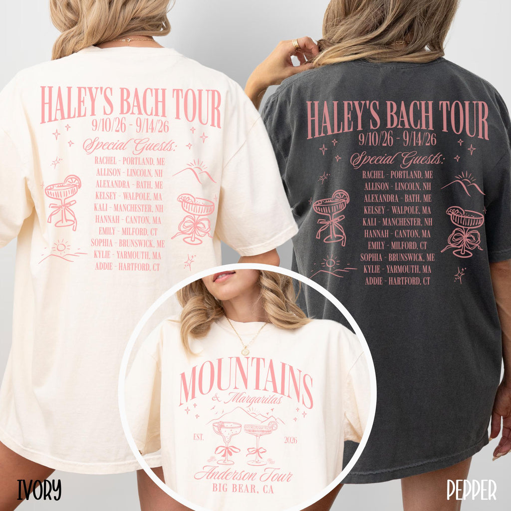Margarita Bachelorette Tour Shirt Comfort Color Custom Mountain Bachelorette Shirt Camp Bach Tour Tee Bridal Party Gifted Bridesmaid Shirt