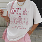 Bachelorette Weekend Shirt for Bride Crew – Personalized Name, Destination & Year, Disco Ball Cake Party Tee for San Diego Trip