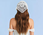 xo, Fetti Bride Lace Headscarf - White Embroidered Head Scarf Bachelorette Party Bridal Shower Engagement Gift Hair Accessories Bride To Be