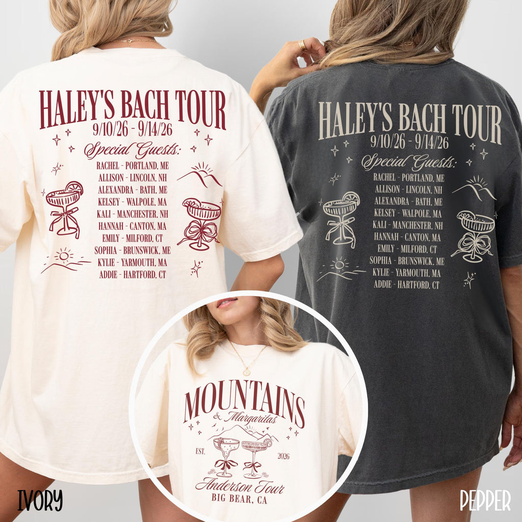 Margarita Bachelorette Tour Shirt Comfort Color Custom Mountain Bachelorette Shirt Camp Bach Tour Tee Bridal Party Gifted Bridesmaid Shirt