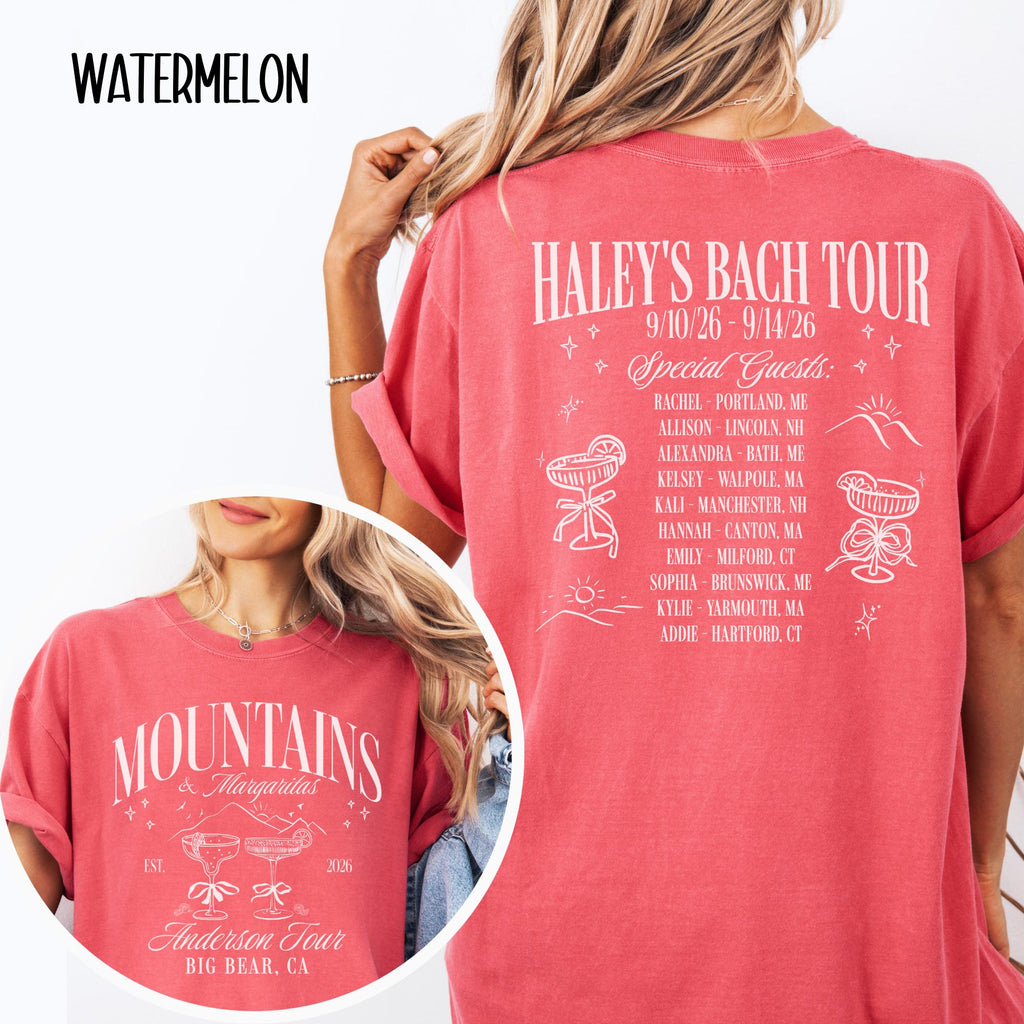 Margarita Bachelorette Tour Shirt Comfort Color Custom Mountain Bachelorette Shirt Camp Bach Tour Tee Bridal Party Gifted Bridesmaid Shirt