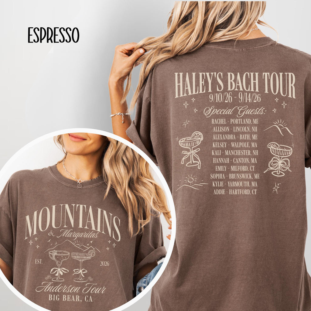 Margarita Bachelorette Tour Shirt Comfort Color Custom Mountain Bachelorette Shirt Camp Bach Tour Tee Bridal Party Gifted Bridesmaid Shirt