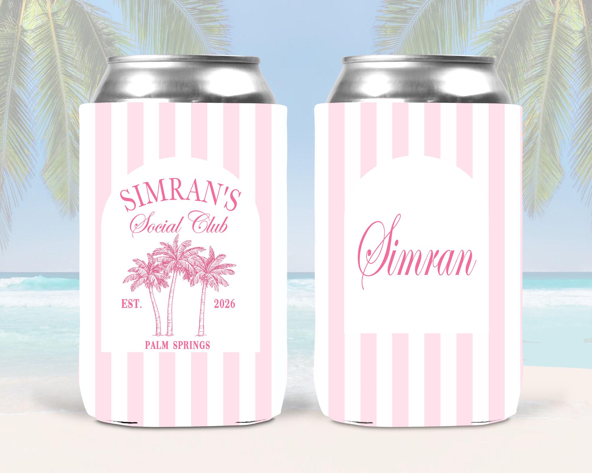 Coastal Bachelorette or Birthday. Custom Social Club Wedding. Personalized Party Favors.