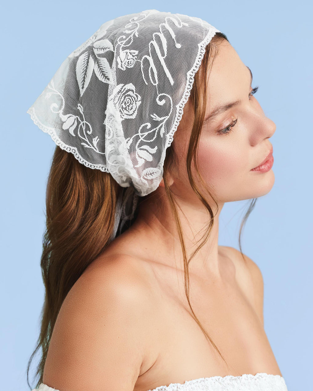 xo, Fetti Bride Lace Headscarf - White Embroidered Head Scarf Bachelorette Party Bridal Shower Engagement Gift Hair Accessories Bride To Be
