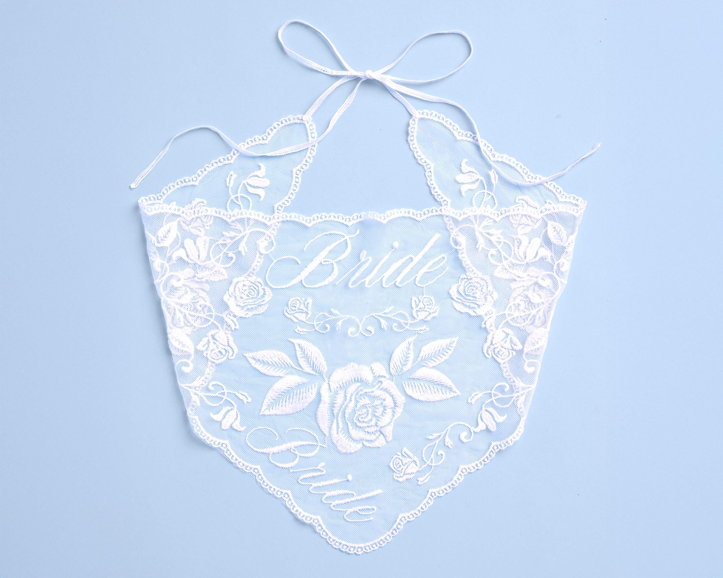 xo, Fetti Bride Lace Headscarf - White Embroidered Head Scarf Bachelorette Party Bridal Shower Engagement Gift Hair Accessories Bride To Be