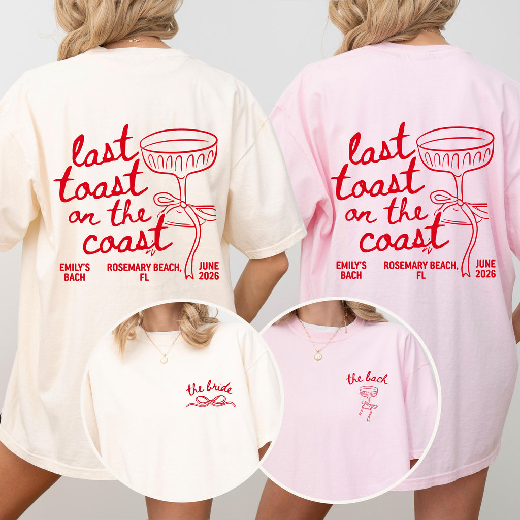 Last Toast On The Coast Shirt, Custom Beach Bachelorette Party Shirt, Bach Club Shirt, Coastal Bachelorette Shirt, Bridal Party Gifts