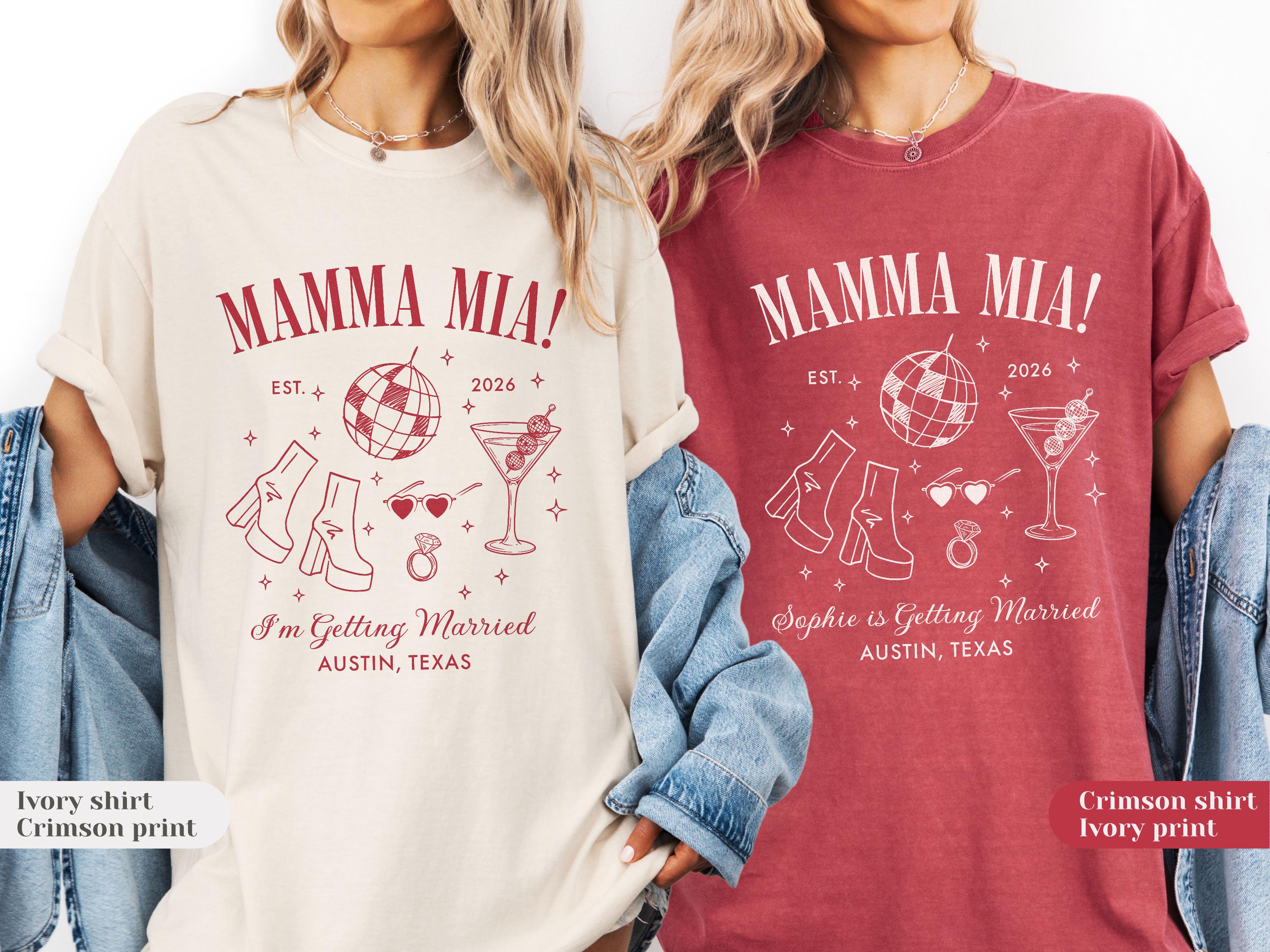 Personalized Mamma Mia Bachelorette Shirts | Dancing Queen Disco Bach Party