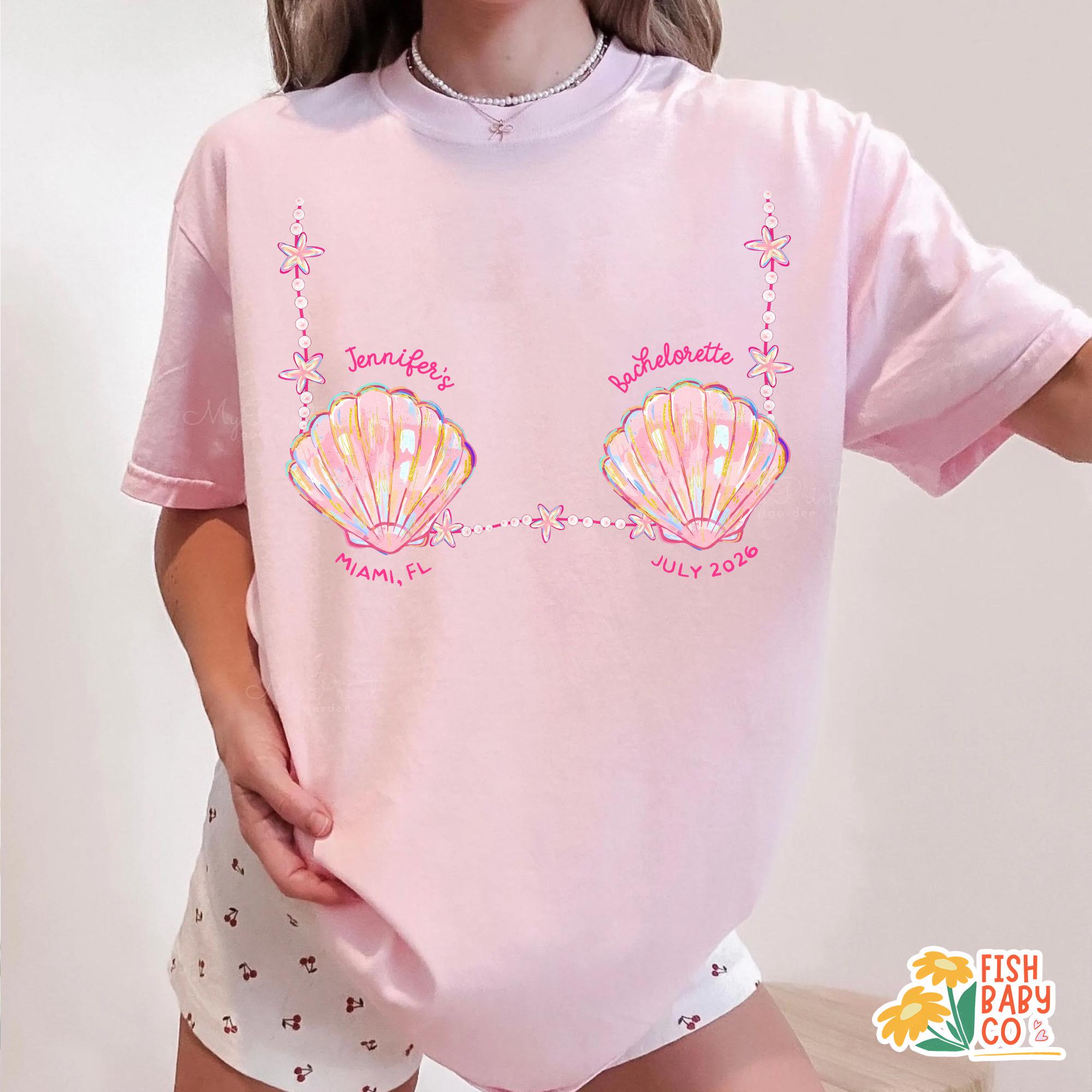 Custom Mermaid Bachelorette Shirts, Last Splash Beach Bachelorette, Last Toast On The Coast, Seashells Coastal Bridal Party Shirts