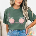 Custom Mermaid Bachelorette Shirts, Last Splash Beach Bachelorette, Last Toast On The Coast, Seashells Coastal Bridal Party Shirts