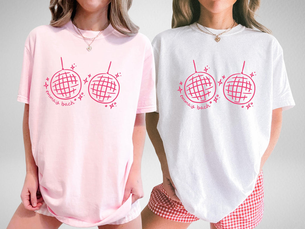 Custom Disco Bachelorette Party Shirts, Hippie Disco Favors, Disco Ball Bra Shirt, Brides Last Disco, Honey Disco Bride Bachelorette