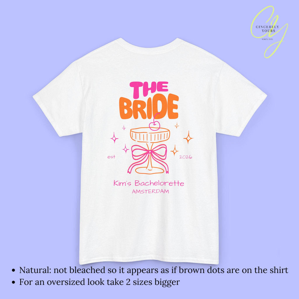 Custom Coquette Hen Party Bachelorette Shirt Cherry Cocktail Pocket Print Back Print Personalized Bride Crew Matching JGA Shirts Aesthetic