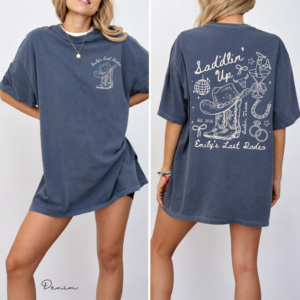 Last Rodeo Bachelorette Comfort Colors Shirt: Western Cowgirl Party, Custom Bride Tee, Personalized Nashville Bach Shirts, Matching Country